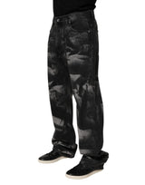 Dolce & Gabbana Black Marbled Effect Straight Men Denim Jeans