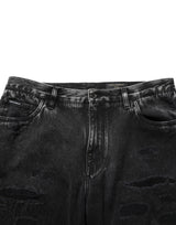 Dolce & Gabbana Black Washed Ripped Loose Cotton Denim Jeans