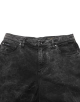Dolce & Gabbana Black Cotton Mid Waist Denim Men Bermuda Short