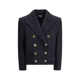 Balmain Black Wool Coat