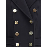 Balmain Black Wool Coat