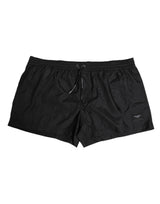 Dolce & Gabbana Black Logo Polyester Beachwear Shorts Swimwear