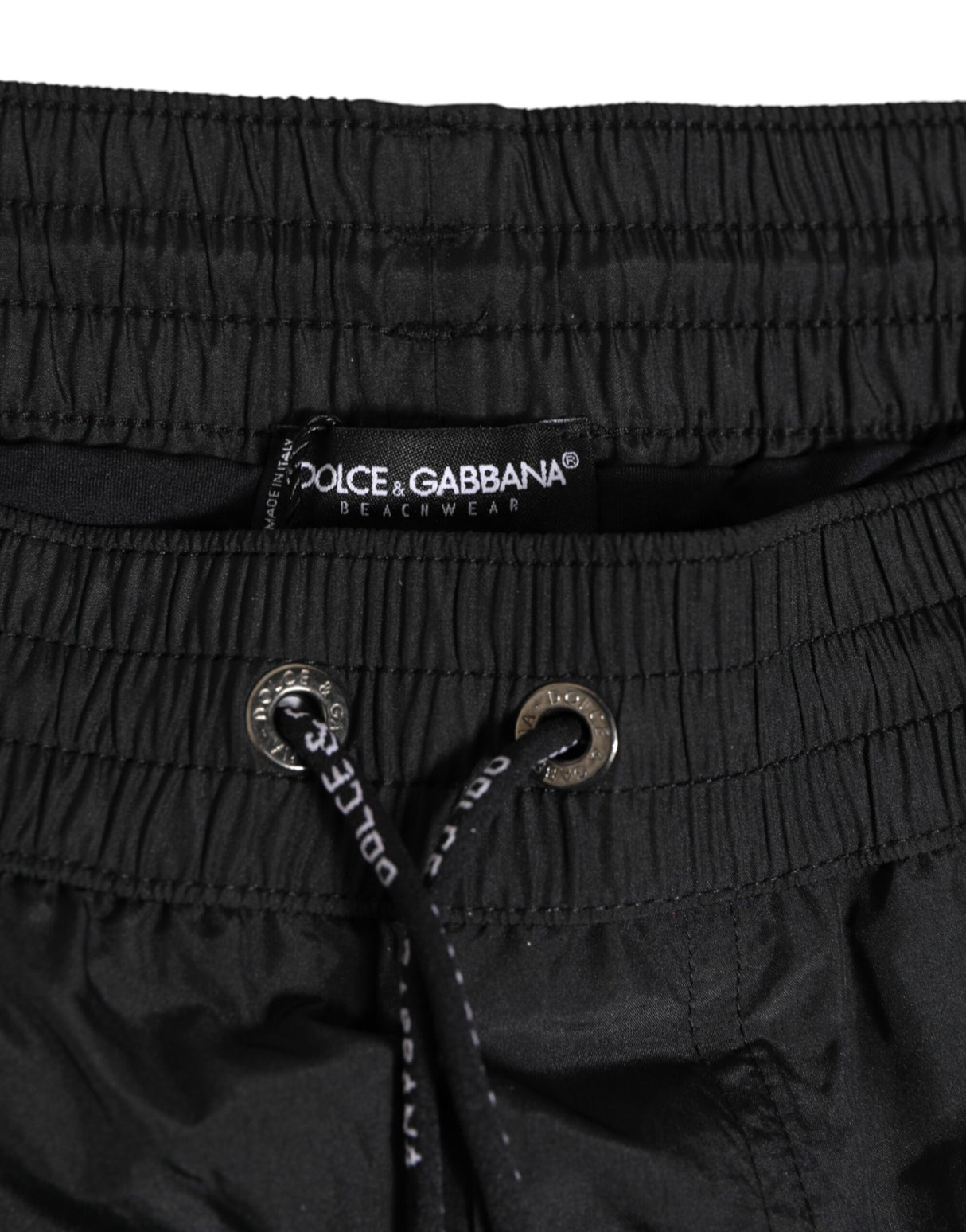 Dolce & Gabbana Black Logo Polyester Beachwear Shorts Swimwear