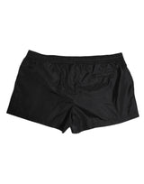 Dolce & Gabbana Black Logo Polyester Beachwear Shorts Swimwear