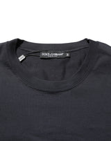 Dolce & Gabbana Black Logo Compass Cotton Crew Neck T-shirt