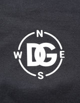 Dolce & Gabbana Black Logo Compass Cotton Crew Neck T-shirt