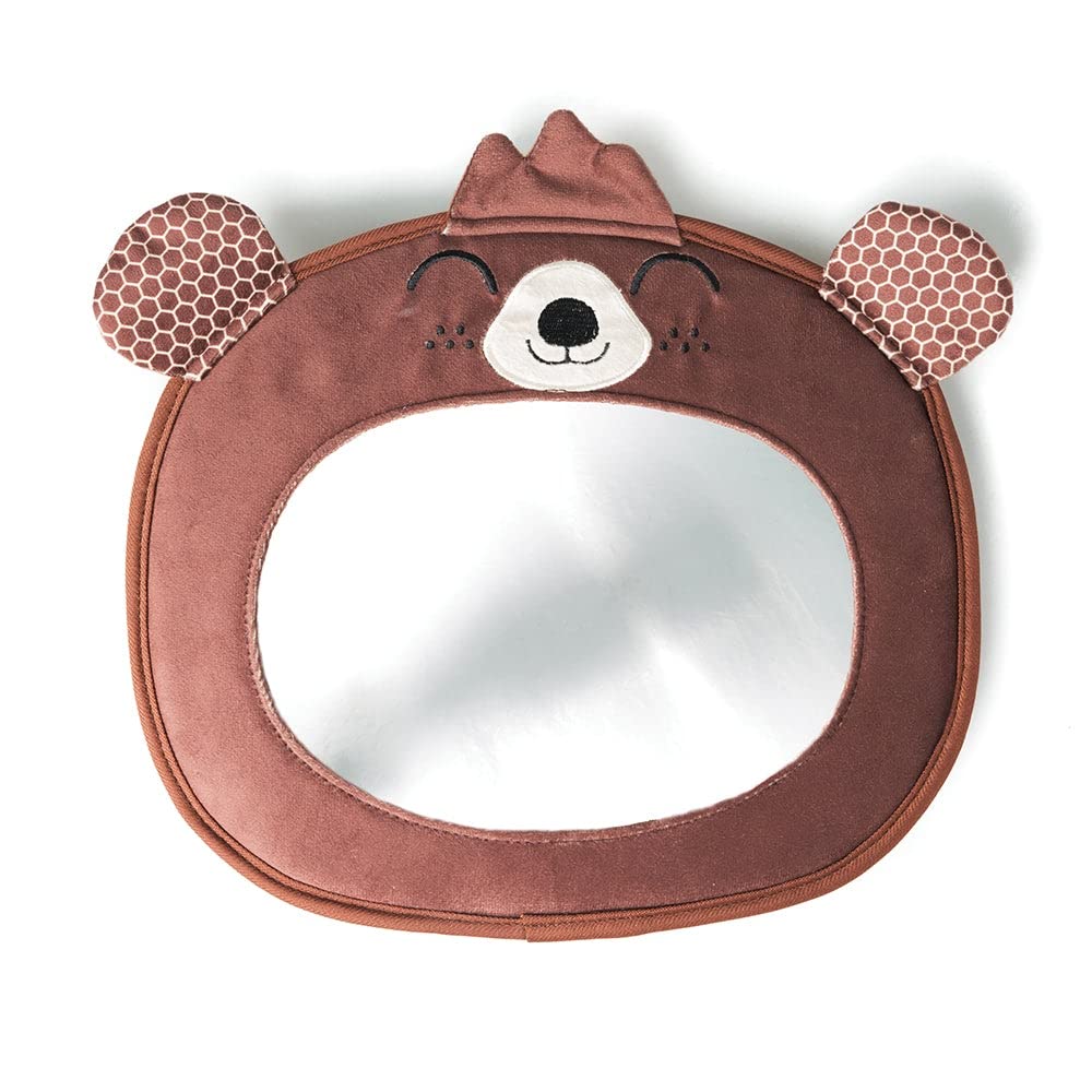 Diono Easy View Bear Character Baby Car Mirror Safety Car Seat Mirror for Rear Facing Infant Fully Adjustable Wide Crystal Clear View Shatterproof Crash Tested