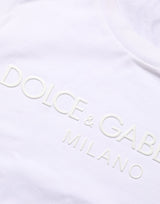 Dolce & Gabbana White Cotton Crew Neck Short Sleeves T-shirt