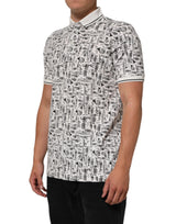 Dolce & Gabbana White Musical Print Collared Polo T-shirt