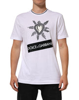 Dolce & Gabbana White Sacred Heart Short Sleeve Men T-shirt
