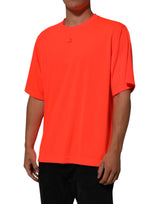 Dolce & Gabbana Neon Orange Polyester Men Crew Neck T-shirt