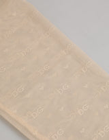 Dolce & Gabbana Beige Nylon Logo Lace Leggings Pants Underwear