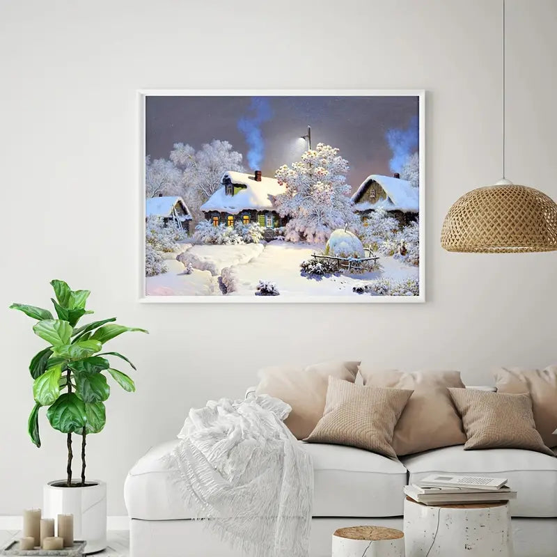 DIY 5D Diamond Painting Snow Scenic Home Decor (1pc)
