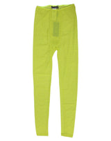 Dolce & Gabbana Neon Green Nylon Logo Lace Leggings Pants Underwear