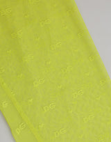 Dolce & Gabbana Neon Green Nylon Logo Lace Leggings Pants Underwear