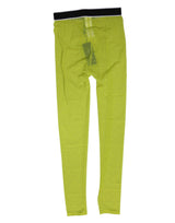 Dolce & Gabbana Neon Green Nylon Logo Lace Leggings Pants Underwear