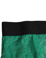 Dolce & Gabbana Green DG Logo Lace High Brief Panty Underwear