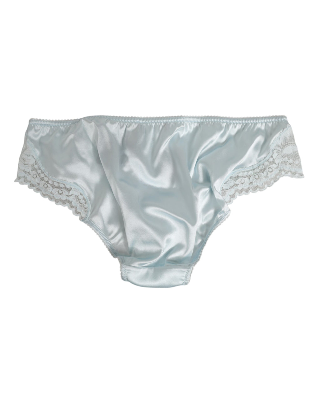Dolce & Gabbana Gray Silk Satin Floral Lace Panty Brief Underwear