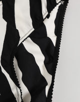 Dolce & Gabbana Black White Zebra Print Slip Briefs Underwear