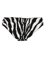 Dolce & Gabbana Black White Zebra Print Slip Briefs Underwear