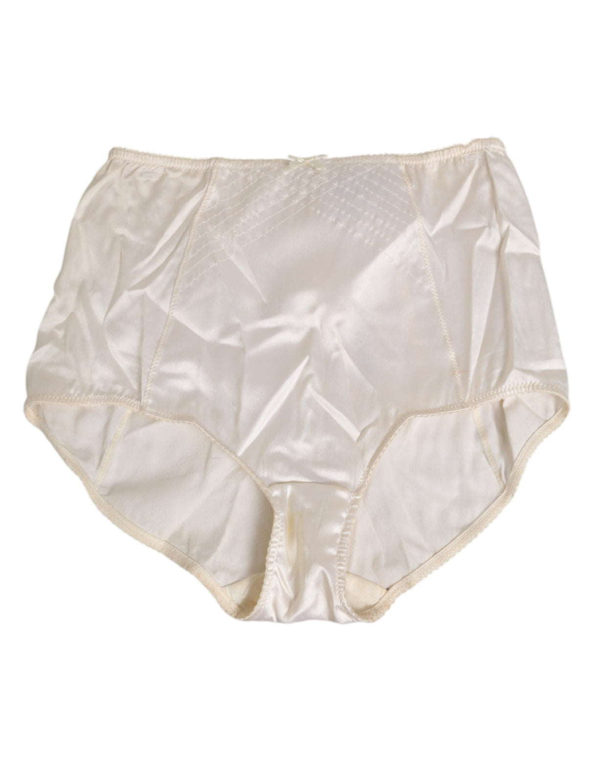 Dolce & Gabbana Off White Silk High Waist Girdle Panty Underwear