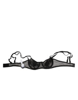 Dolce & Gabbana Black Floral Underwired Balconette Bra Underwear