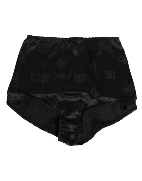 Dolce & Gabbana Black Silk Stretch High Waist Girdle Underwear