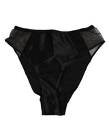 Dolce & Gabbana Black Silk Stretch High Waist Panty Underwear