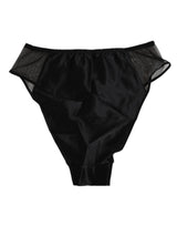 Dolce & Gabbana Black Silk Stretch High Waist Panty Underwear