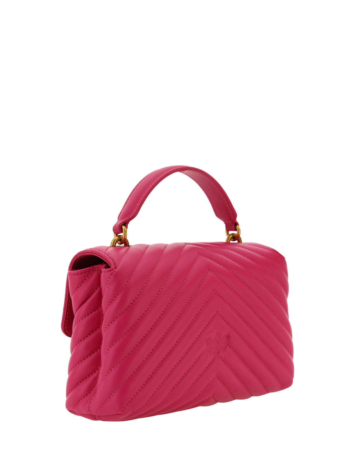 PINKO Mini sac à main Love Lady en cuir de veau rose 