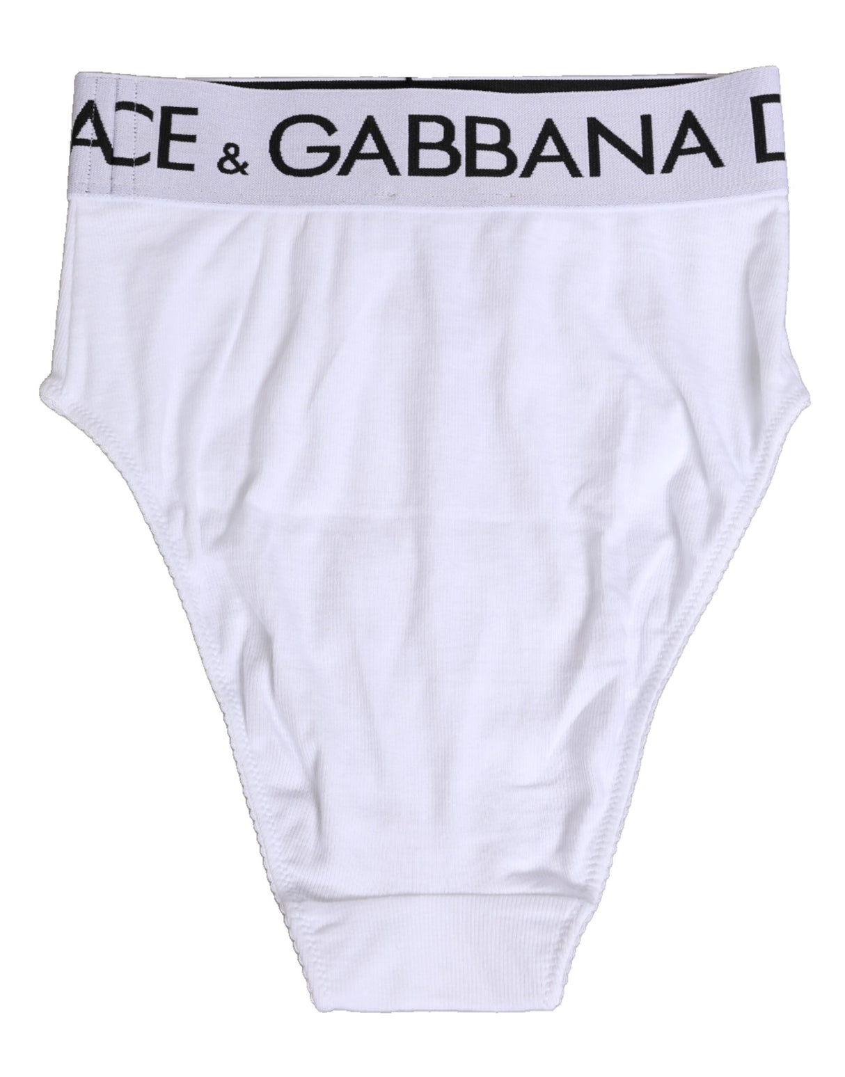 Dolce & Gabbana White Cotton Stretch High Waist Panty Underwear