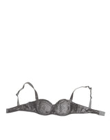 Dolce & Gabbana Gray Silk Underwired Balconette Bra Underwear