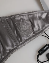 Dolce & Gabbana Gray Silk Underwired Balconette Bra Underwear