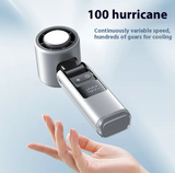Mini Turbo Handheld Folding Fan with 100 Speeds, Digital Display, USB Rechargeable, for Outdoor Camping and Travel