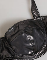 Dolce & Gabbana Black Acetate Stretch Balconette Bra Underwear