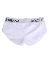 Dolce & Gabbana White Nylon Logo Waistband Shorts Underwear