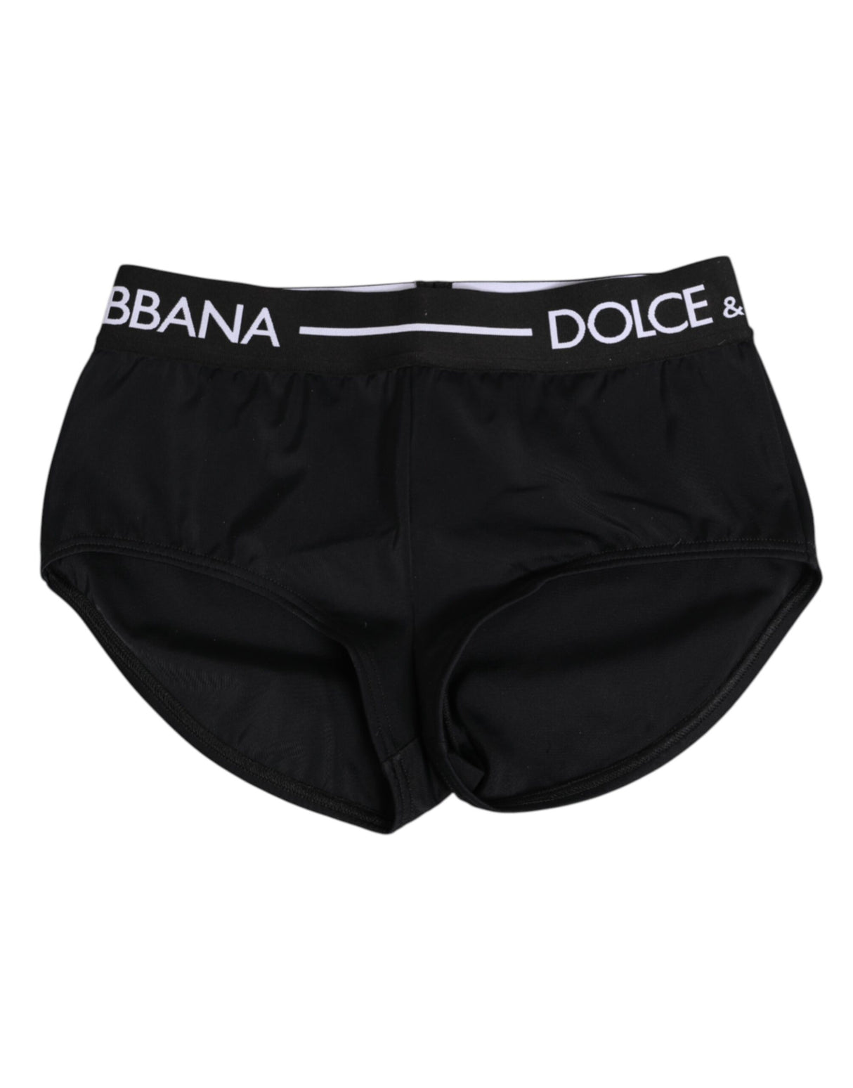 Dolce & Gabbana Black Nylon Logo Waistband Shorts Underwear