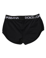 Dolce & Gabbana Black Nylon Logo Waistband Shorts Underwear
