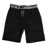 Dolce & Gabbana Black Cotton Logo Shorts Midi Trouser Underwear
