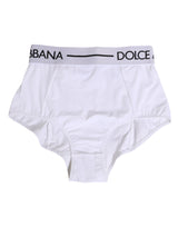 Dolce & Gabbana White Nylon Logo Waistband Coulotte Underwear