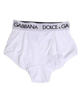 Dolce & Gabbana White Nylon Logo Waistband Coulotte Underwear