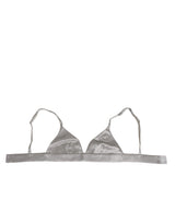 Dolce & Gabbana Gray Silk Satin Triangle Soft Cup Bra Underwear