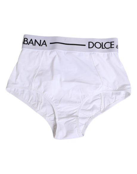 Dolce & Gabbana White Nylon Logo Waistband Panty Underwear