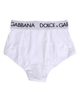 Dolce & Gabbana White Nylon Logo Waistband Panty Underwear