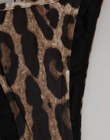Dolce & Gabbana Brown Leopard Triangle Tanga Panty Underwear