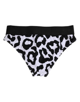 Dolce & Gabbana White Leopard Nylon High Waist Panty Underwear