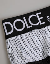 Dolce & Gabbana Black White Sequin High Waist Panty Underwear