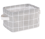 Desktop Makeup Organizer Storage Box with Linen Basket
