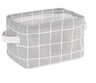 Desktop Makeup Organizer Storage Box with Linen Basket