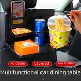 Car Seat Back Dining Table with Foldable Drink Holder